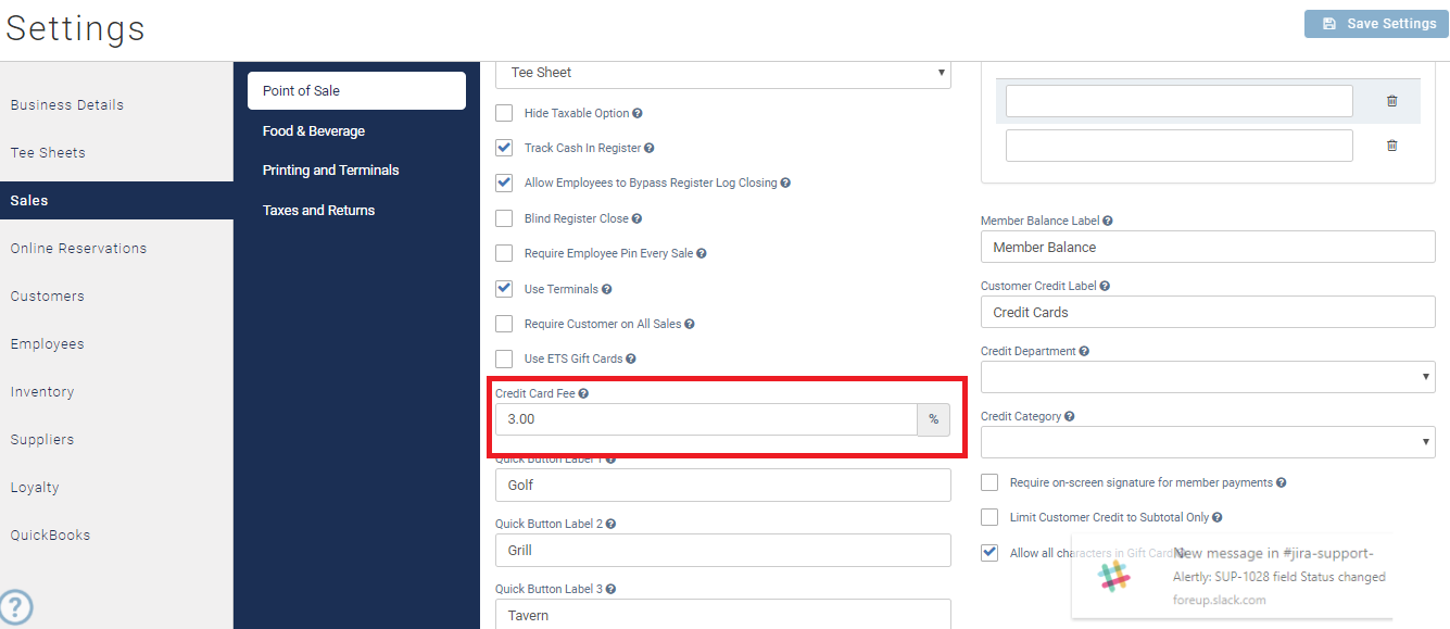 How to Set Up a Credit Card Percentage Fee – foreUP (800.929.5737)